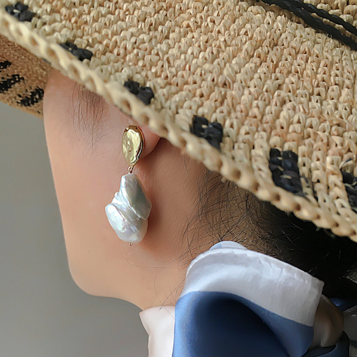 Vintage  Baroque Irregular Pearl Earrings