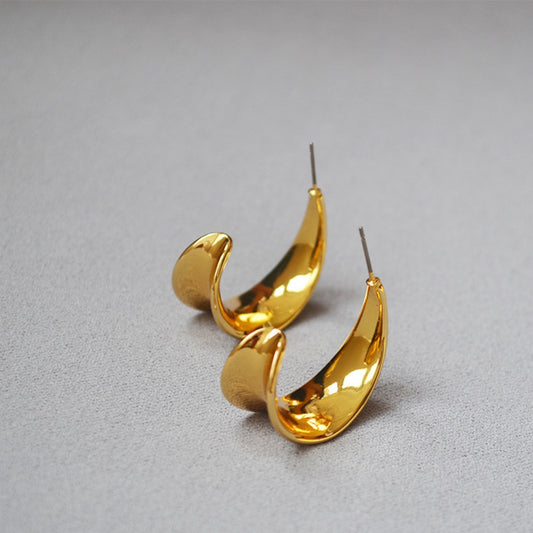 Gold C-Shape Earrings