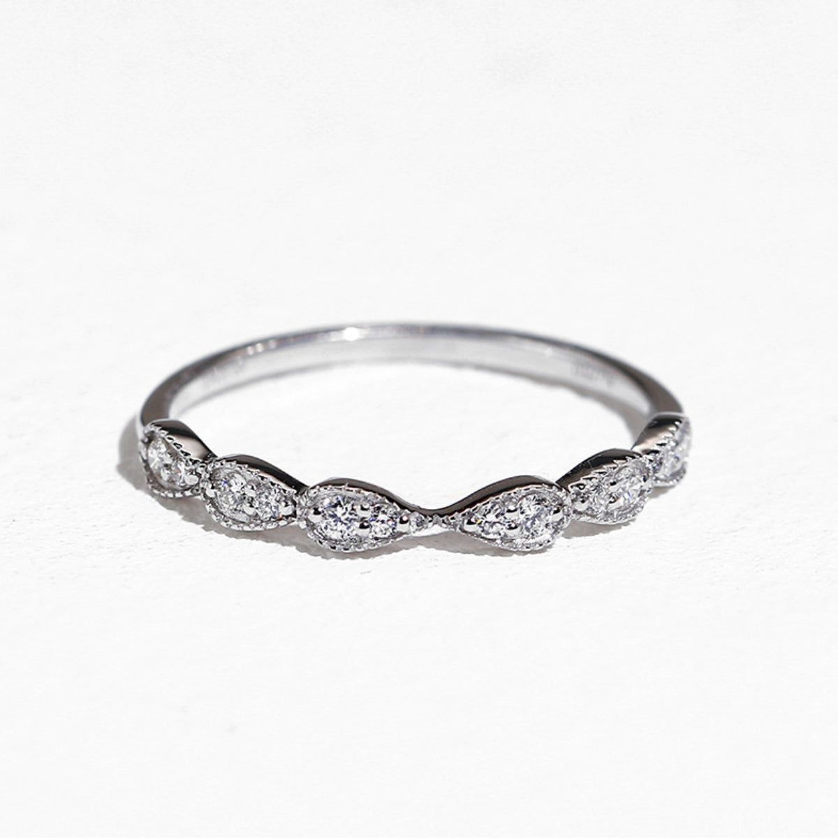 Silver Drop Water Dimand Ring
