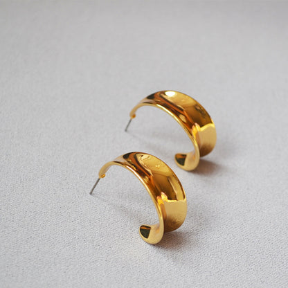 Gold C-Shape Earrings