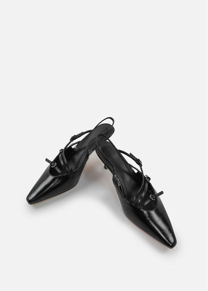 Black Pointed -Toe Patent leather Pumps