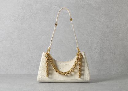 NANA Gold Chain Croco Embossed Handbag