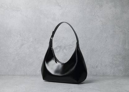 Leather hobo shoulder bag
