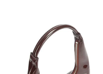 MARGE burgundy Patent leather TWO WAY ZIPPER HOBO shoulder BAG